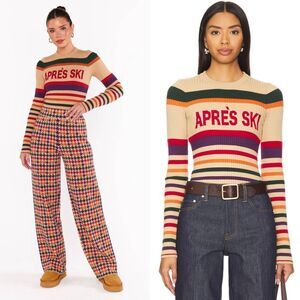 Show Me Your MuMu Multicolor Striped Crew Neck Sweater